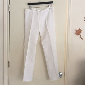 White linen pants